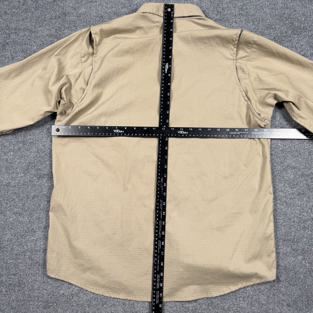 Carhartt Button Up Shirt Mens Large Tan Long Sleeve Vented Workshirt Workwear - Picture 9 of 12